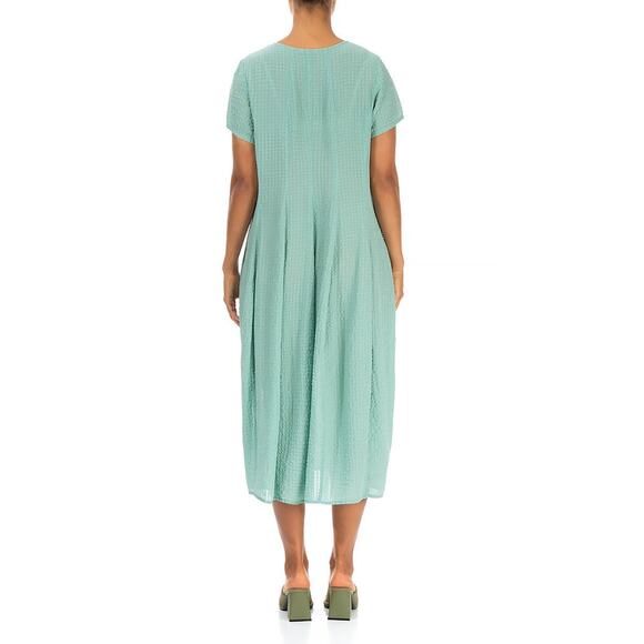 Grizas Women's Silk Midi Dress Size XXL Mint Scoop Neck NWT - Picture 2 of 5